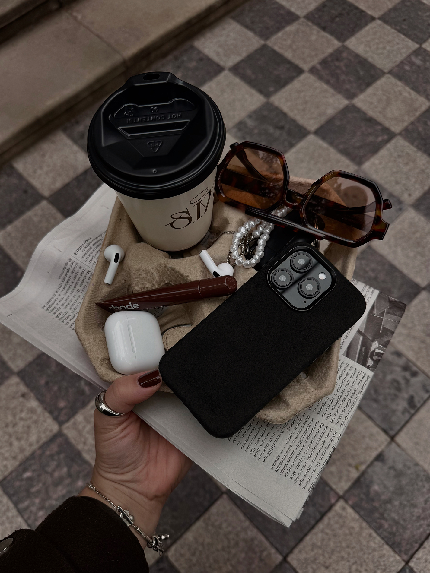 iPhone Alcantara® MagSafe Husă - Obsidian Touch - imagine 5