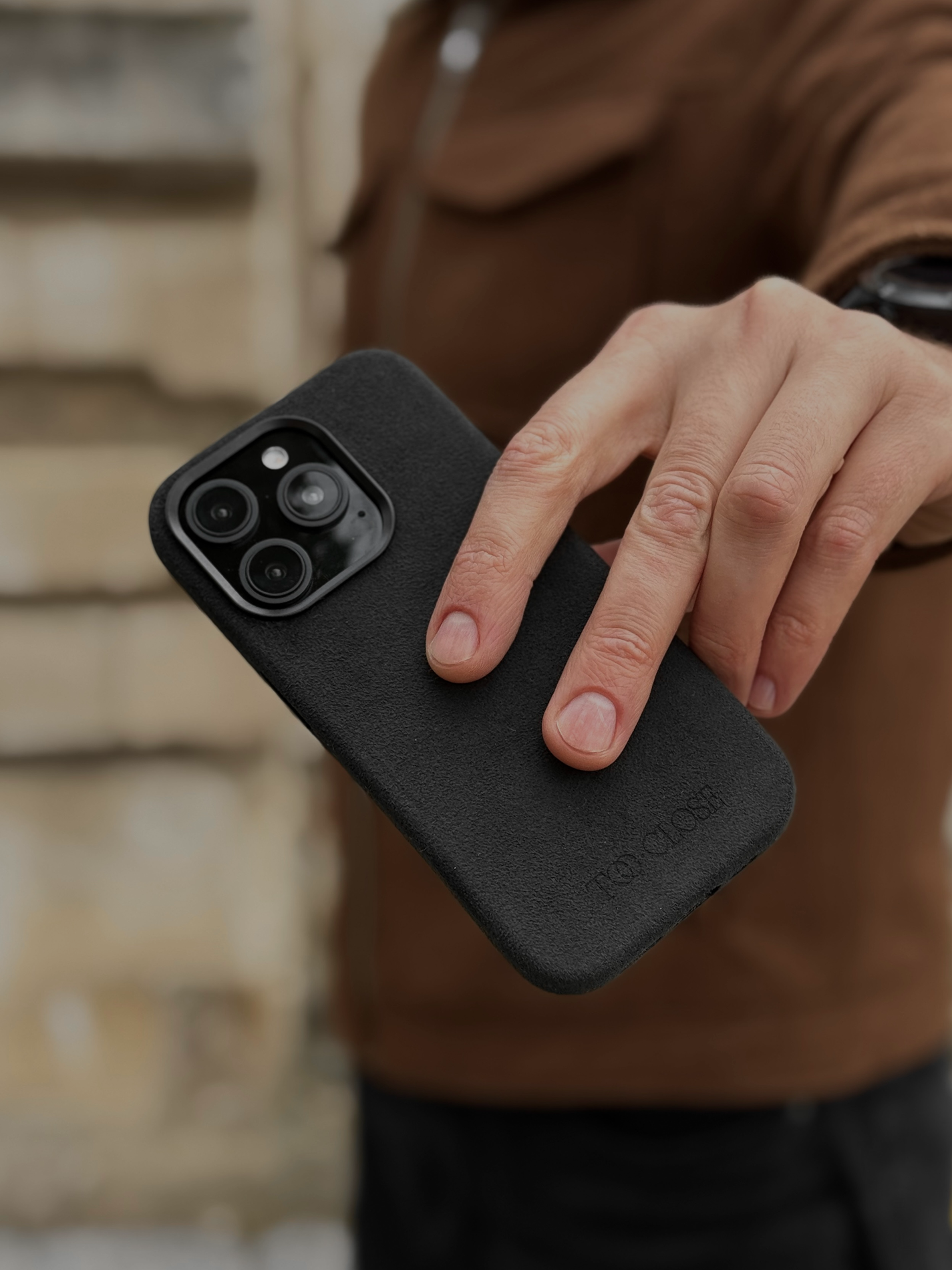 iPhone Alcantara® MagSafe Husă - Obsidian Touch - imagine 2